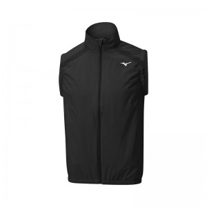 Black Men's Mizuno Breath Thermo Move Tech Gilet Jackets | IOT503496