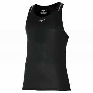 Black Men's Mizuno Dryaeroflow Tanks | PDL185037