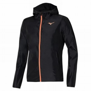 Black Men's Mizuno Hoody Jackets | NFR371546