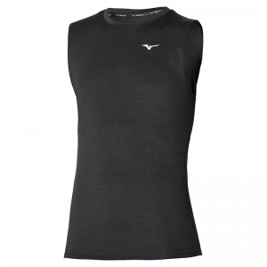 Black Men's Mizuno Impulse Core Sleeveless Tops | SAO491732