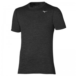 Black Men's Mizuno Impulse Core Tee T Shirts | FQW829560