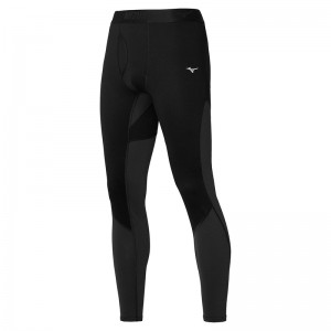 Black Men's Mizuno Merino Wool Long Tight | LAE540816