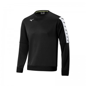 Black Men's Mizuno Nara Trn Swt Tops | LYT657084