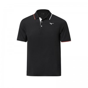 Black Men's Mizuno QD Comp Plus Polo | JWC852041