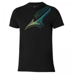 Black Men's Mizuno Release Graphic Tee T Shirts | EKQ468732