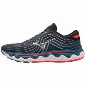 Black Men's Mizuno Wave Horizon 6 Running Shoes | RKX874205