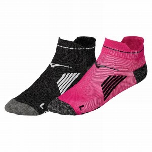 Black Pink Men's Mizuno Active Training Mid 2P Socks | BHZ370918