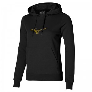 Black Women's Mizuno Athletics Graphic Hoody Tops | WZU410938