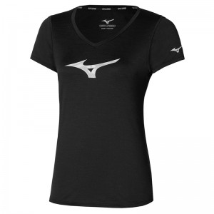 Black Women's Mizuno Core RB Tee T Shirts | DEW873504