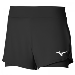 Black Women's Mizuno Flex Shorts | CGF071862