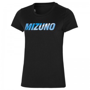 Black Women's Mizuno Graphic Tee T Shirts | GNS521389