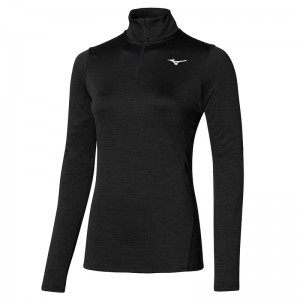 Black Women's Mizuno Impulse Core LS HZ Tops | TWG168973