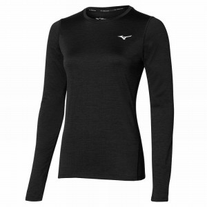 Black Women's Mizuno Impulse Core LS Tee Jackets | NCG162305