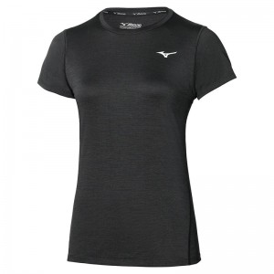 Black Women's Mizuno Impulse Core Tee T Shirts | IWG809127