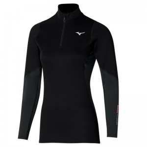 Black Women's Mizuno Merino Wool H/Z Tops | DLV152340