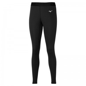 Black Women's Mizuno Mid Weight Long Tight | UBZ251873