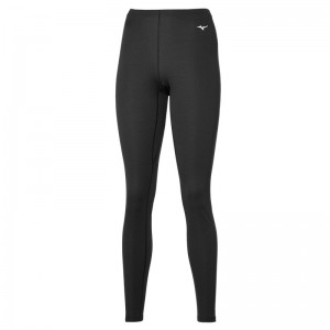 Black Women's Mizuno Mid Weight Long Tight | OBU756120