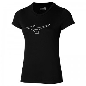 Black Women's Mizuno Rb Logo Tee T Shirts | NCJ607148