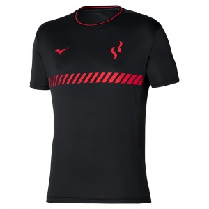 Black Women's Mizuno Sergio Ramos Training Tee T Shirts | DUN948021