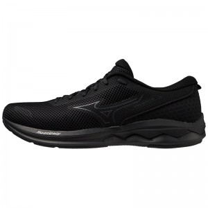 Black / Black Men's Mizuno Wave Revolt 3 Running Shoes | ZTA724869