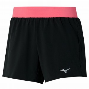 Black / Coral Women's Mizuno Alpha 4.5 Shorts | KMQ136795