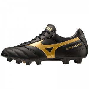 Black / Gold Men's Mizuno Morelia II Pro Football Boots | RTP659273