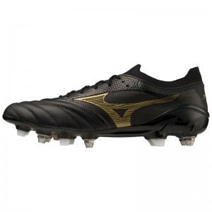 Black / Gold / Black Men's Mizuno Morelia Neo IV Beta Football Boots | XKG092146