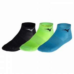 Black / Green Women's Mizuno Training Mid 3P Socks | MHS236047