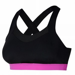 Black / Pink Women's Mizuno High Support Sports Bra | WDR076238