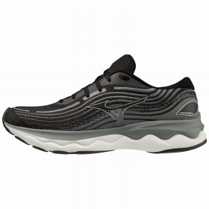 Black / White Men's Mizuno Wave Skyrise 4 Running Shoes | DUZ740651