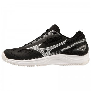 Black / White Women's Mizuno Stealth Star 2 Jr Handball Shoes | NAE279685