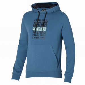 Blue Men's Mizuno Athletics Graphic Hoody Tops | KYC932416