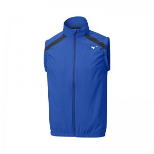 Blue Men's Mizuno Breath Thermo Move Tech Gilet Jackets | AXQ763208