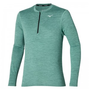 Blue Men's Mizuno Impulse Core LS HZ Tops | CNS367192