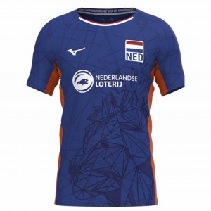 Blue Men's Mizuno Nevobo Volleyball Match T Shirts | FMX280346