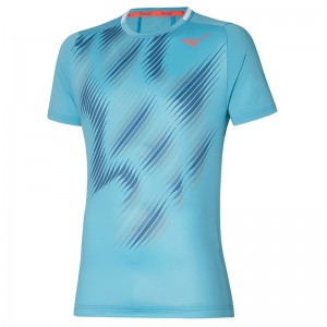 Blue Men's Mizuno Shadow Graphic Tee T Shirts | LVI596120