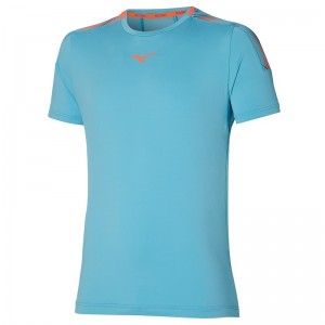 Blue Men's Mizuno Shadow Tee T Shirts | GDP375048