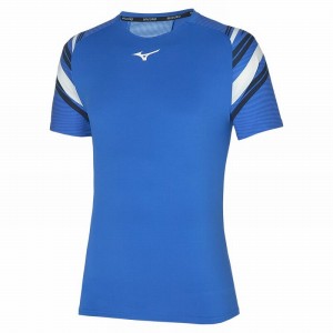 Blue Men's Mizuno Shadow Tee T Shirts | TFB704589