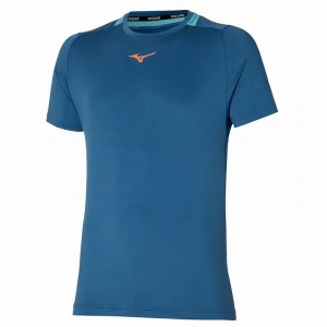 Blue Men's Mizuno Tee T Shirts | WRD805291