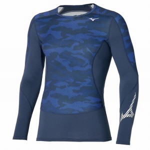 Blue Men's Mizuno Virtual Body G3 Crew Tops | LKB837415