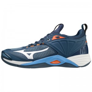 Blue Men's Mizuno Wave Momentum 2 Volleyball Shoes | IVP519037