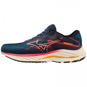 Blue Men's Mizuno Wave Rider 27 Running Shoes | ZSU058397