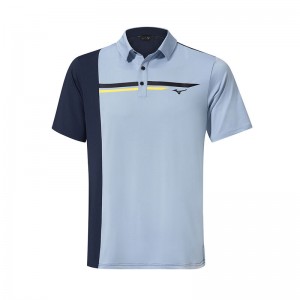 Blue Navy Men's Mizuno QD Elite Panel Polo | JUC078435