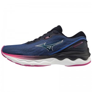 Blue Navy Women's Mizuno Wave Skyrise 3 Running Shoes | VYL326794