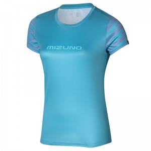 Blue Women's Mizuno Athletics Graphic Tee T Shirts | OCV893465