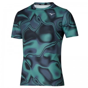 Blue / Black Men's Mizuno Core Graphic Tee T Shirts | CZX943185