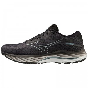 Blue / Black Men's Mizuno Wave Rider 27 Running Shoes | JEU781542