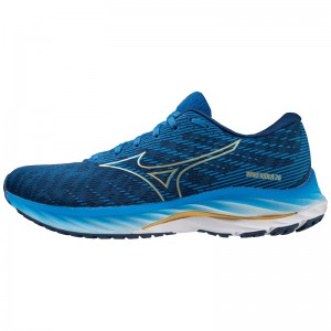 Blue / Gold / Blue Men's Mizuno Wave Rider 26 Running Shoes | YDF523614