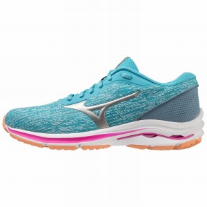 Blue / Silver / Light Orange Women's Mizuno Wave Kizuna 3 Running Shoes | ISL456172