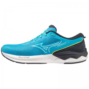 Blue / White Men's Mizuno Wave Revolt 3 Running Shoes | LTN891046